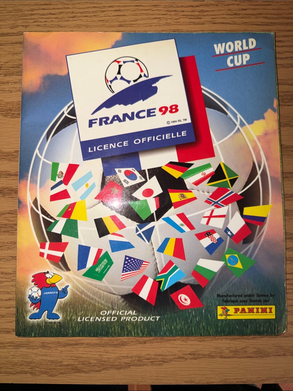 Panini France 98 World Cup Cover - Blue, White, Red, Yellow